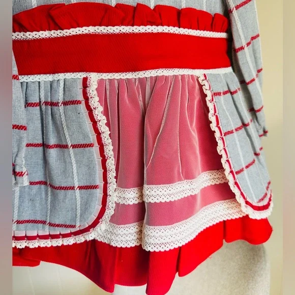 Charming Red and Gray Kids Formal Dress - Picture 2 of 5